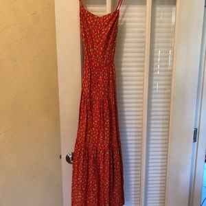 Orange Flower Tie-back dress